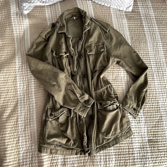 Army green military style jacket - Picture 1 of 17